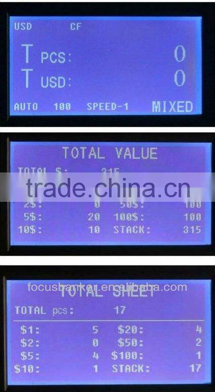 Mixed-Notes Currency Discriminator/Money Counter/Bill Counter with UV,MG/MT,IR Detections for USD & Jordanian Dinar(JOD)