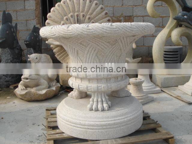 stone carving flower pot