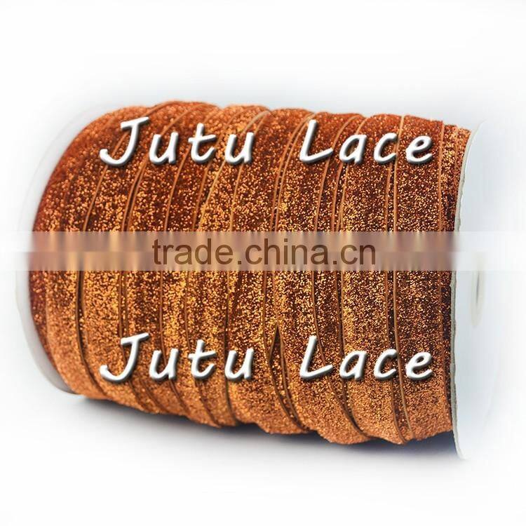 NeW HOT Sale!!Hair Accessories Decoration 5/8 ''sparkle elastic FOE velvet type of glitter hair tie