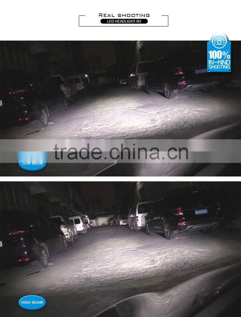 Car Part R3 H4 High Low Beam 12v 24v Led Headlight 40w 4800lm High Power Led Headlight With Red Copper Heat Dissipation