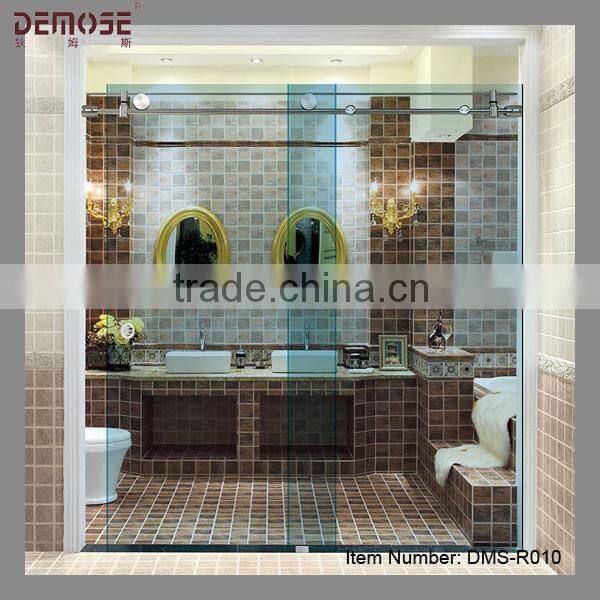 frameless glass sliding shower screen hinges for bathroom