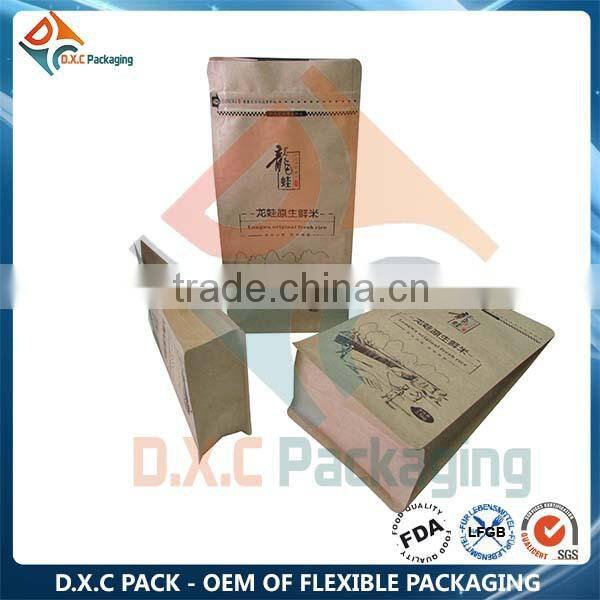 Custom Design Rice Paper Stand Up Pouch With Window