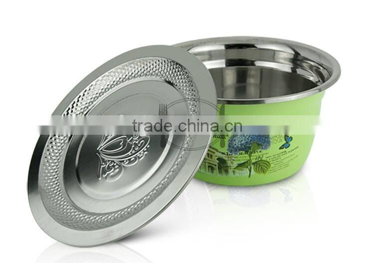 stainless steel oil bowl wi th steel lid