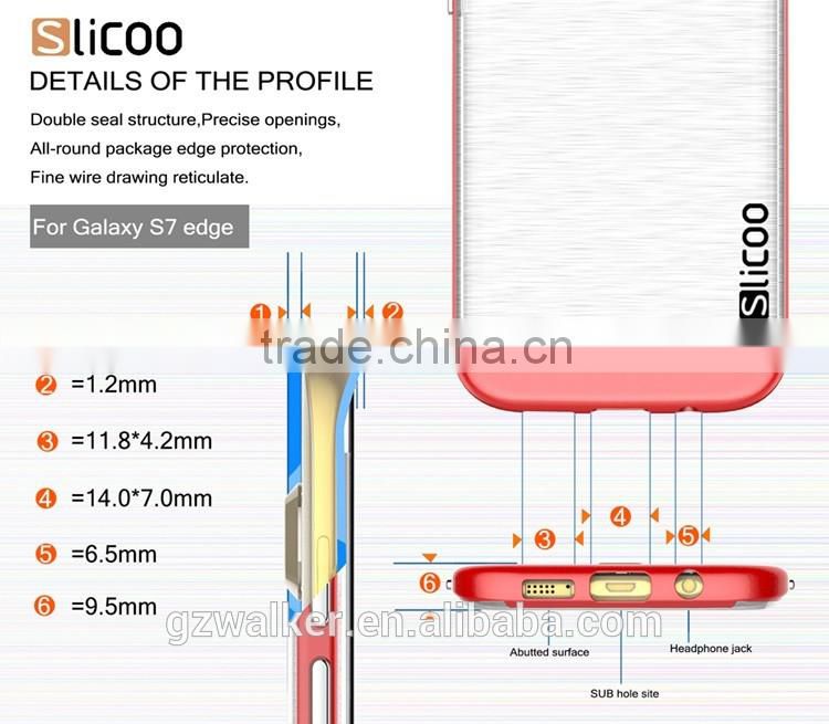 Electroplating drawing transparent for Slicoo soft TPU 0.3mm phone Back Cover Case for samsung galaxy s7 s7 edge