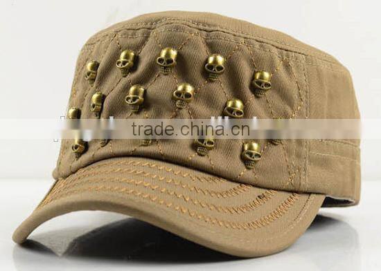 Sunny Shine cotton denim flat topped baseball Cap Hats skull rivet hats