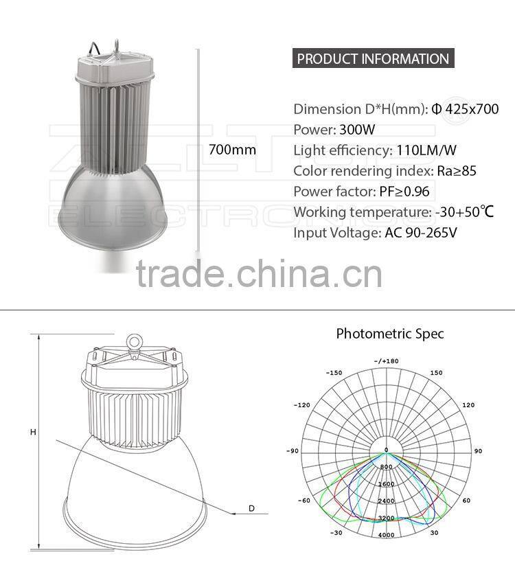 High lumen bridgelux IP67 waterproof led high bay 300w