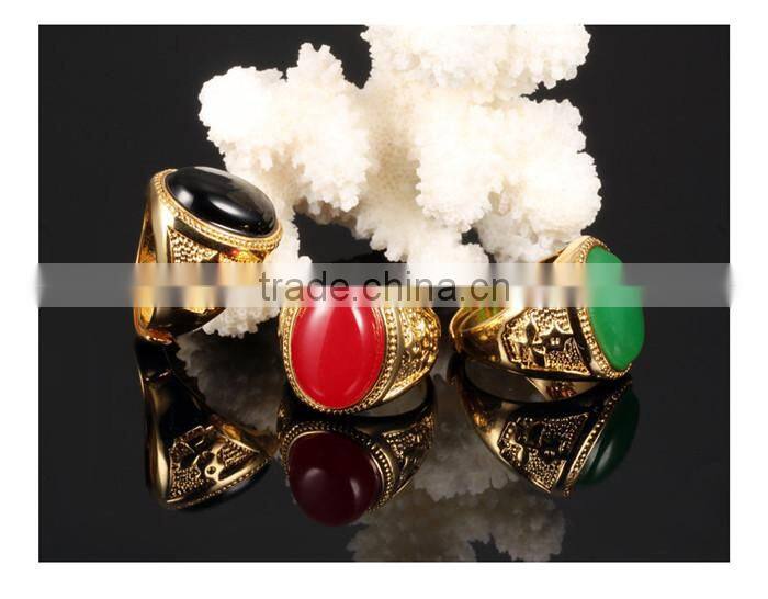 copper jewelry design green stone man ring 2016 new agate ring
