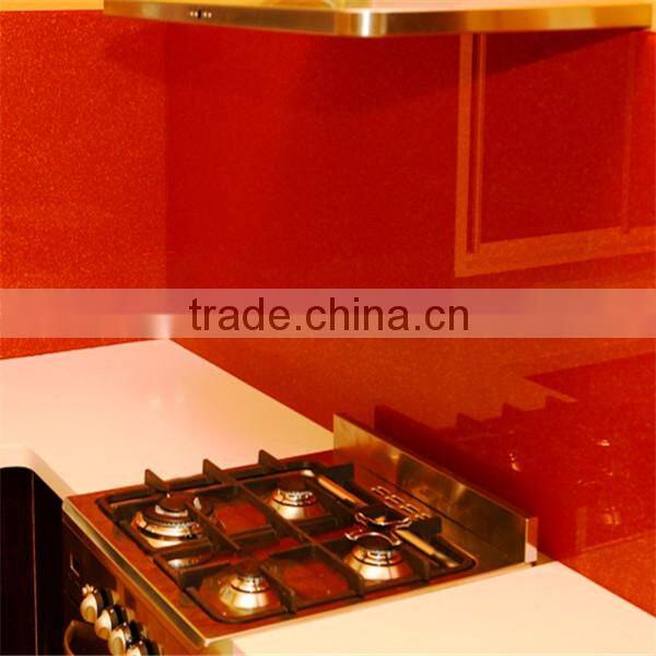 High quality factory sells glass dining table with painted Viny1 4mm