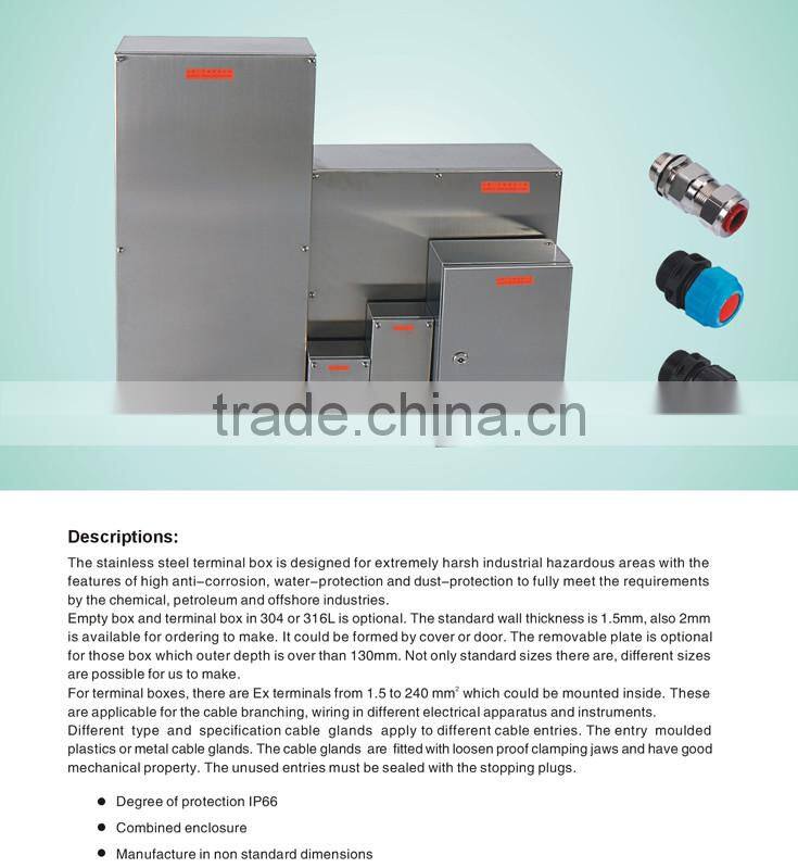 IECEx&ATEX certified full plastic explosion-proof terminal boxes