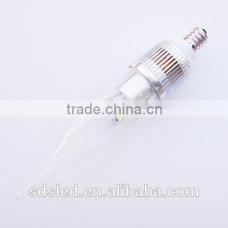 LED Candle bulb E12 3W LED Candle Bulb SMD5630 Cool White Silver candle lamp