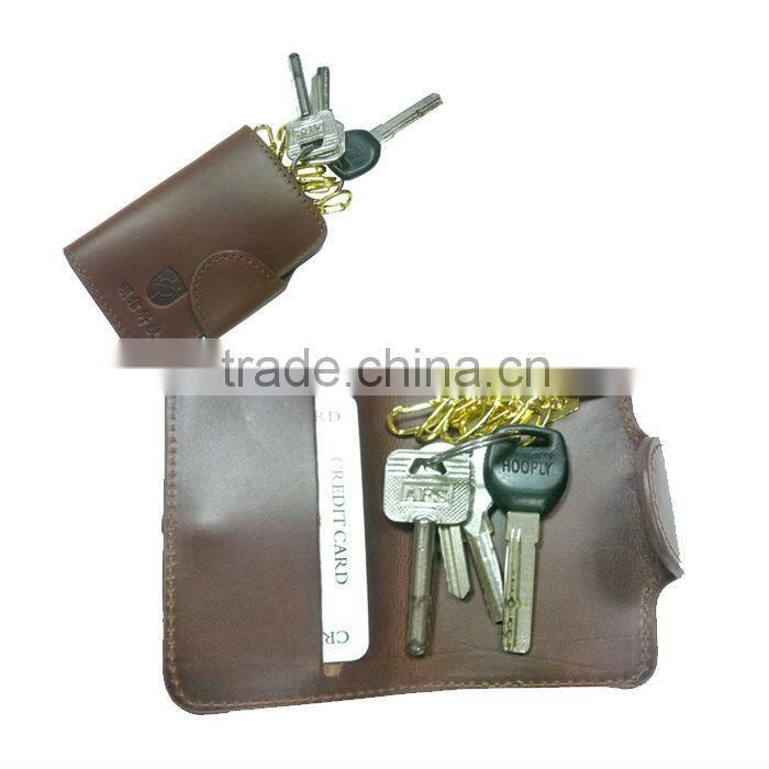 Multi leather key holder wallet with key hooks