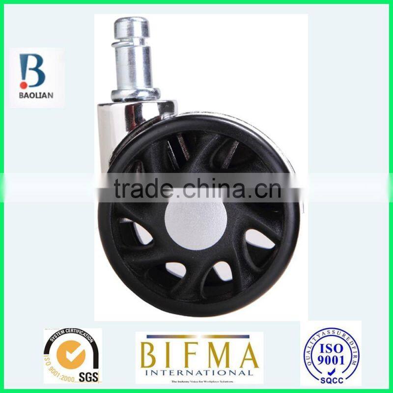 BL swivel electroplated 2.5 inch nylon furniture or medical caster wheels with steel grip ring