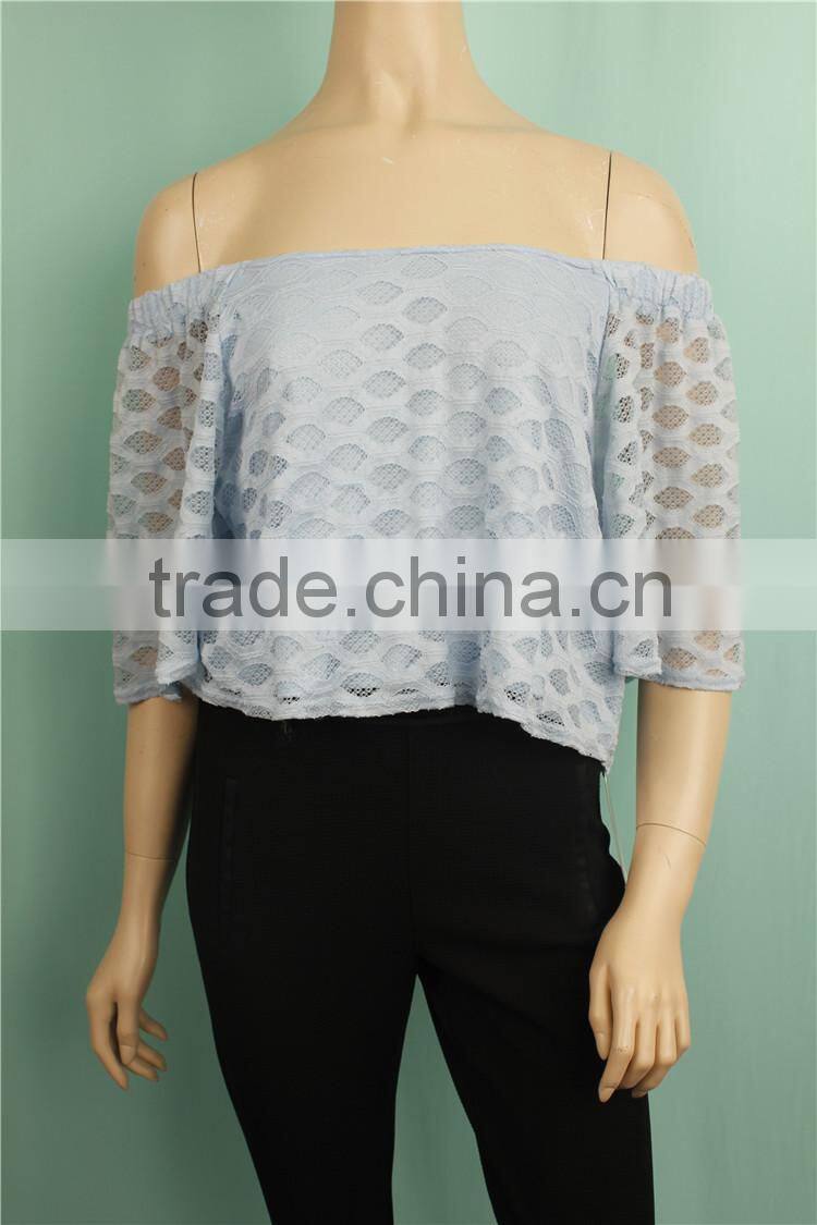 2016 S/S off shoulder summer fashion design lady blouse