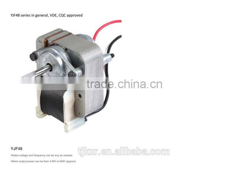 CE, VDE, TUV, UL approved YJ4808 shaded pole refrigerator blower fan motor