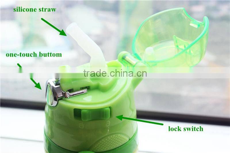 Hot selling Cute cartoon vacuum flask with straw