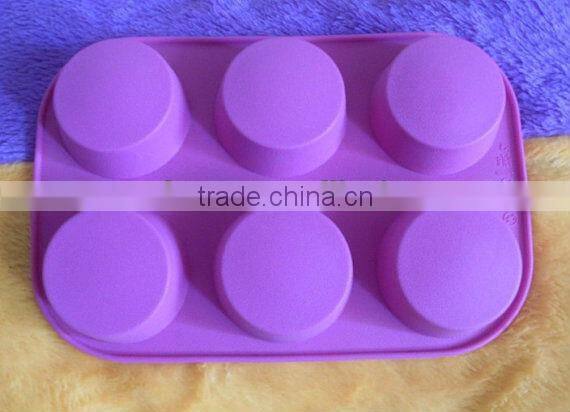 6-Cylinders Flexible engraved design Silicone Molds For Soap Candy Chocolate moon cake