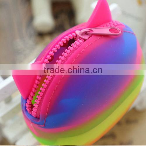 Cheapest novelty bear shaped custom silicone jelly coin purse,ladies wallet and purse