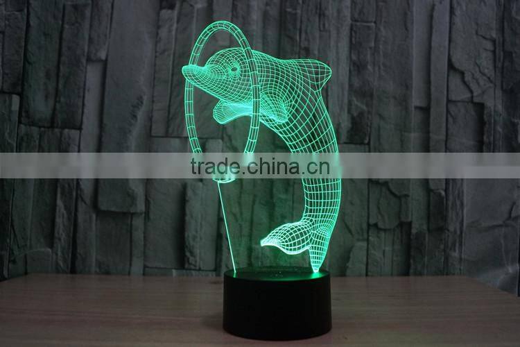 Lovely Dolphin 3D illusion Led Night Light Projection Baby Bedside Table Desk Lamp USB LED Electronic Gadget Decorative Lighting