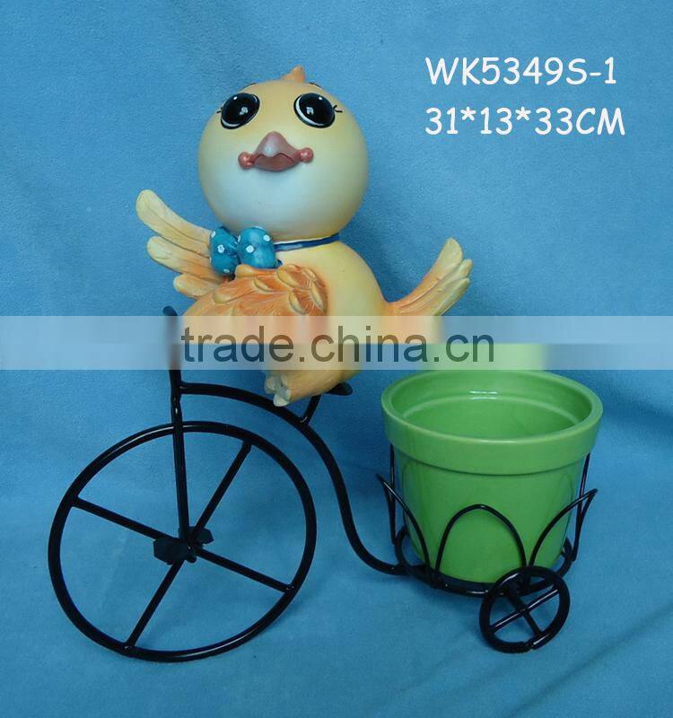 Cute resin pig figurine cheap small flower pots