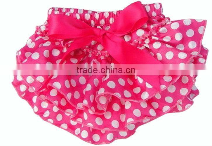 fashionable colorful heart print ruffled fancy girl baby bloomers