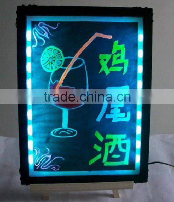 black aluminium alloy stand writing board 40x60cm tempering glass