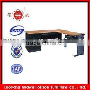 Modern hot sale MDF desktop L-shape steel office computer desk