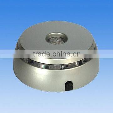 Crystal round led base with battery power for crystal block display