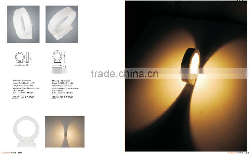 Modern outdoor 13w cob led no wiring wall lamp