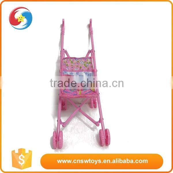 Lovely plastic lifelike baby doll 16 inch baby toy doll with baby pink cart