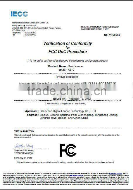 Trade asssurance supplier 5 megapixel USB document Scanner