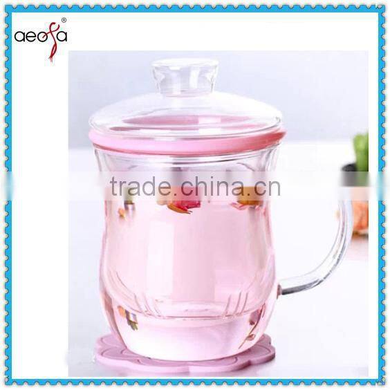High Quality Double Wall Glass Milk Cup