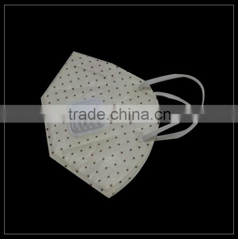 Yellow spunlace nonwoven fabric protective face mask with valve