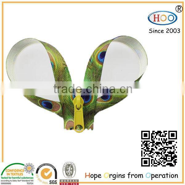 3# woven tape printed nylon zipper