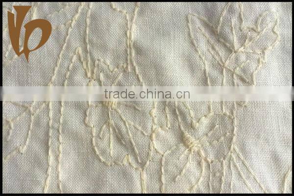 100% embroidery linen fabric for jacket