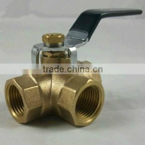 brass three-way ball valve (L/T type port)