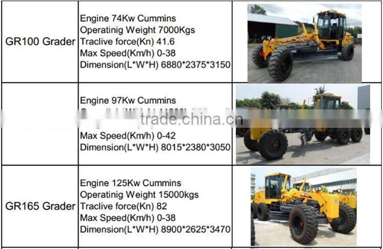 Smal China XCMG Motor grader GR165 with easy manipulation