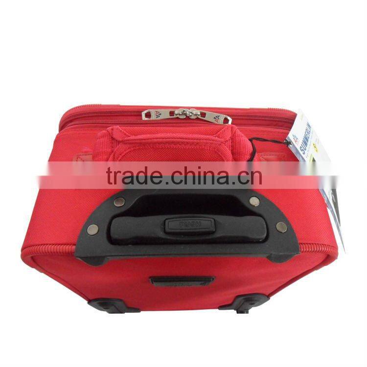 2015 Red Popular 5pcs Set fabric trolley suitcase EVA Luggage Bag /High Quality China supply luggage
