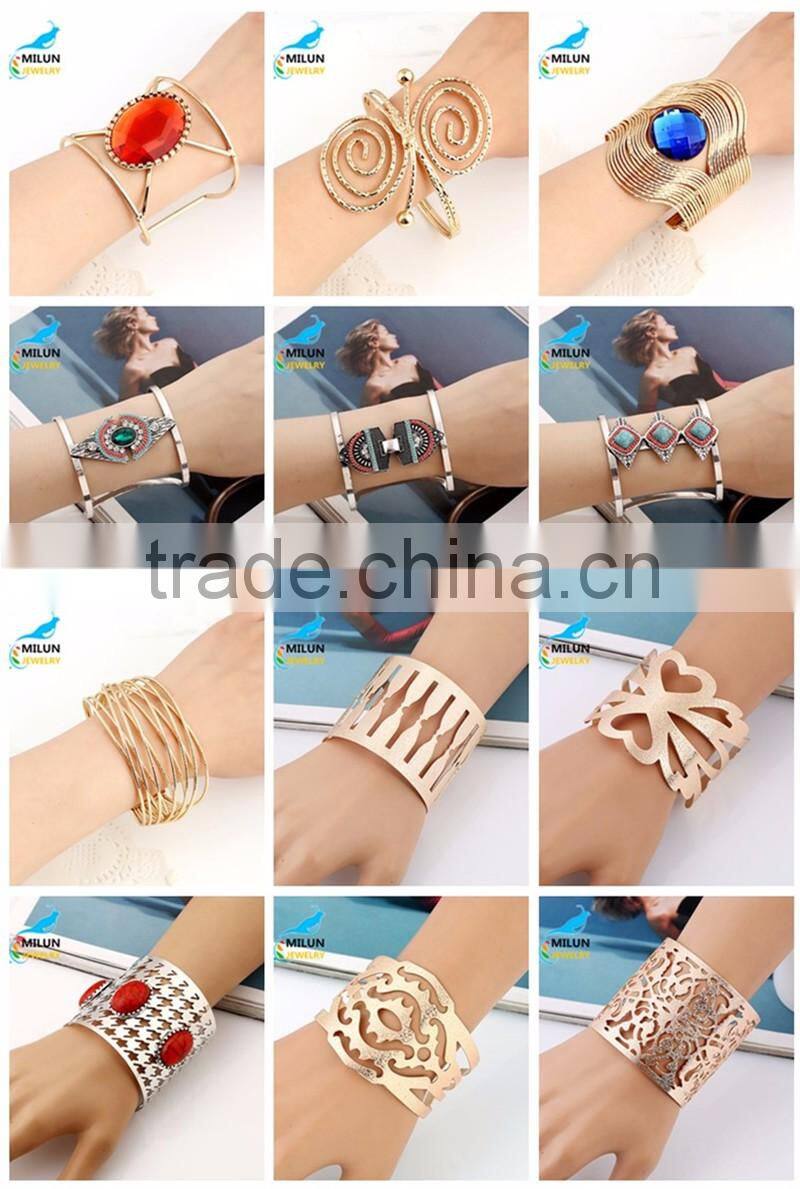 Latest Design High Quality Punk Style Iron Cuff Bangle Bracelet For Women