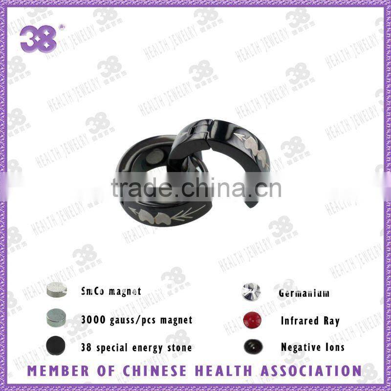 wholesale magnetic titanium black diamond ring