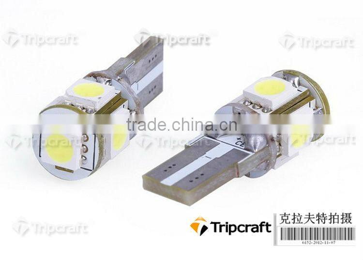 New High bright Canbus T10 W5W 5SMD 5050 LED width Lamp For signal indicator light No error signal report
