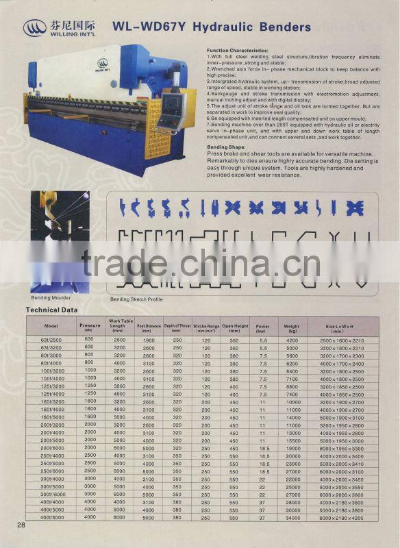 metal bender/hydraulic bending machine