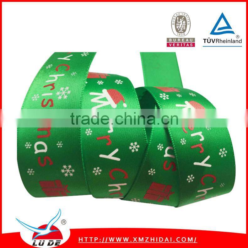Hotselling polyester ribbon with printing for decoration, printed ribbon for chrismas