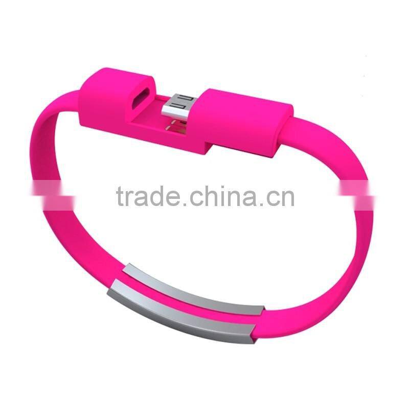 Give Away Colorful Options Wristband Usb Gift Data Cable