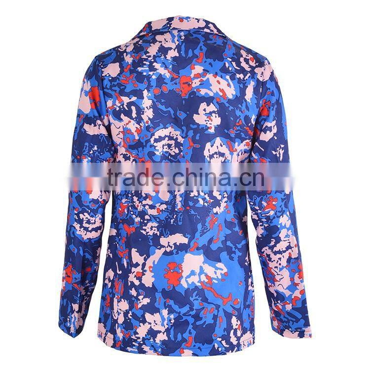 Wholesale 2016 Autumn Fashion Women Long Sleeve Deep V Neck Mature Sexy Suits With Floral Print Shorts 2 Pieces Womens Jumpsuit