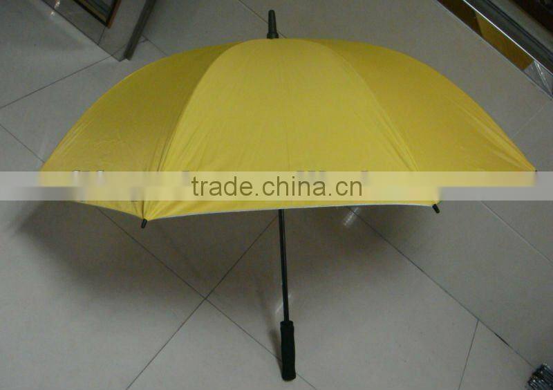 28inch yellow cheap double ribs windproof golf umbrella