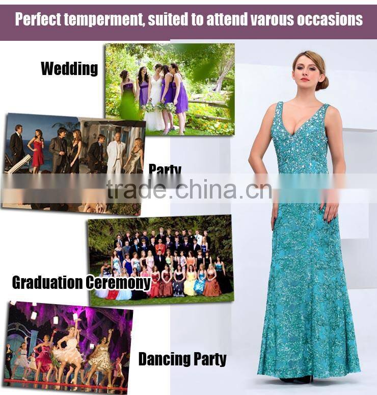 Sexy sleeveless deep v-neck sequins plus size rockabilly dress