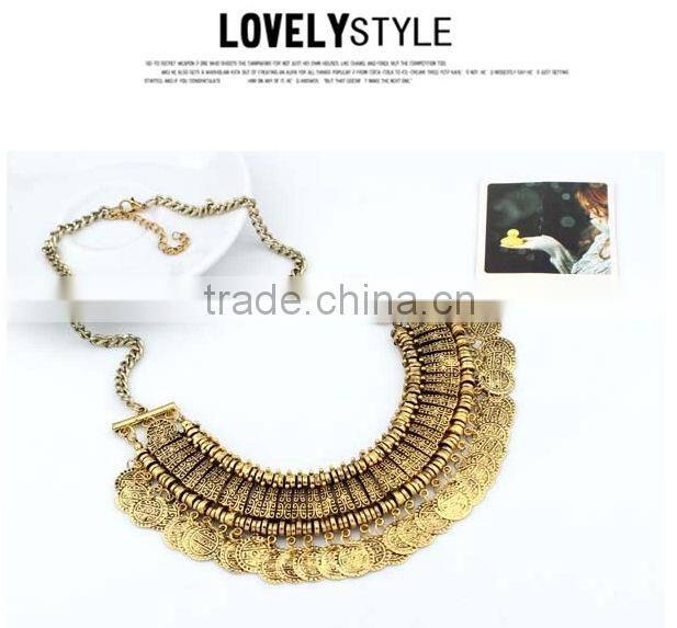 Hot choker coin necklace fashion jewelry 2015