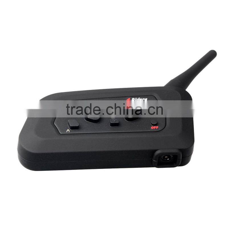 2016 updated soft Earphone! 2 pcs V4 Motorcycle Helmet Bluetooth Intercom Headset with FM for 4 Riders 1200m Wireless Interphone
