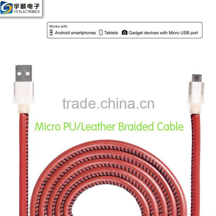 Micro Leather Cable for Samsung /Android Mobile Phone