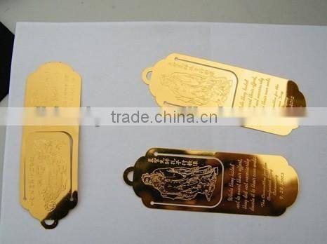 Etched bookmark,etched bookmark in gifts &crafts,bookmark,metal bookmark